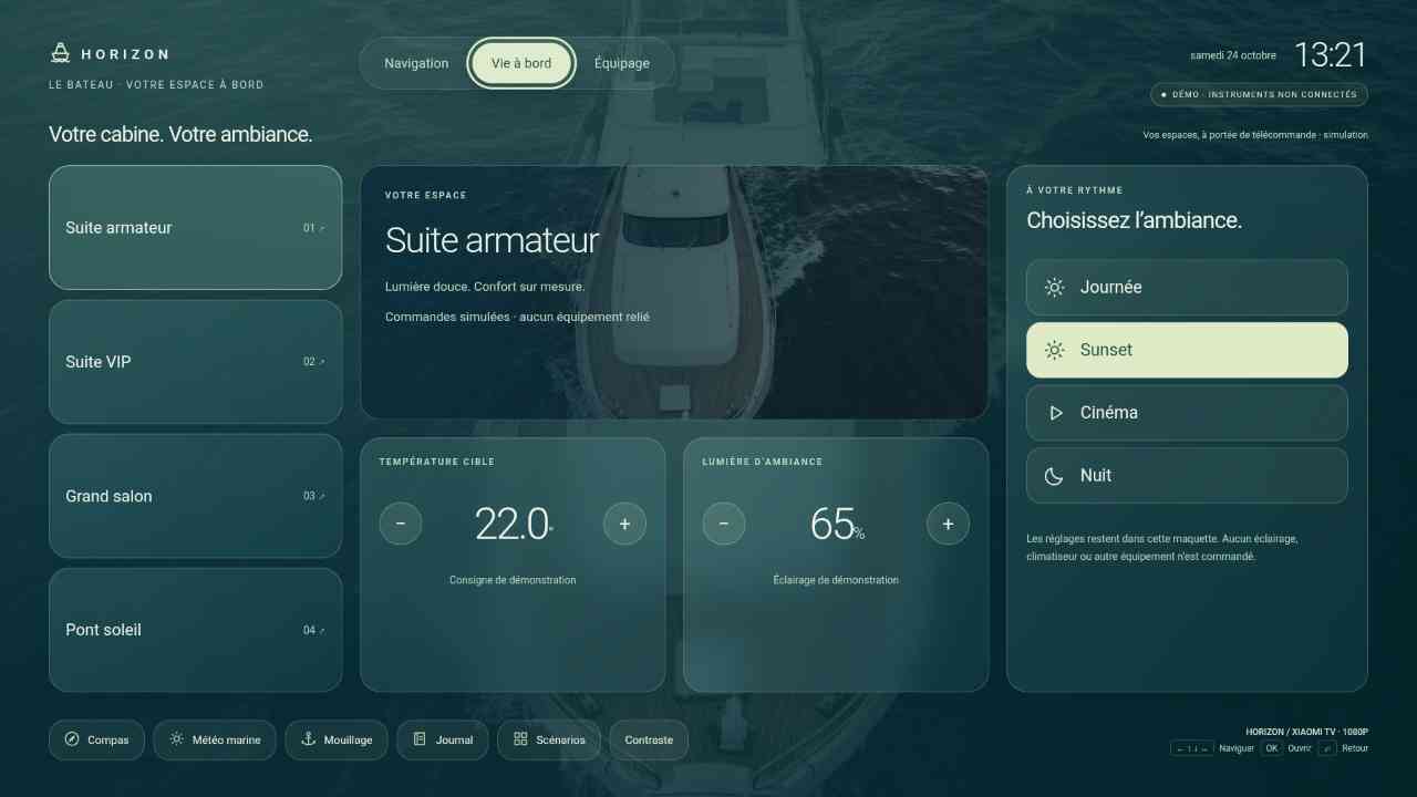 Horizon Vie à bord : cabines, température, éclairage et ambiances
